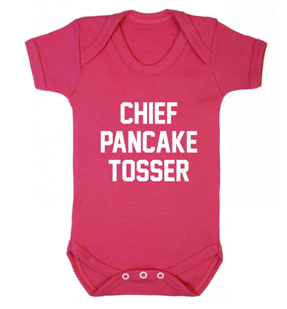 Happiness is pancakes baby vest dark pink 18-24 months