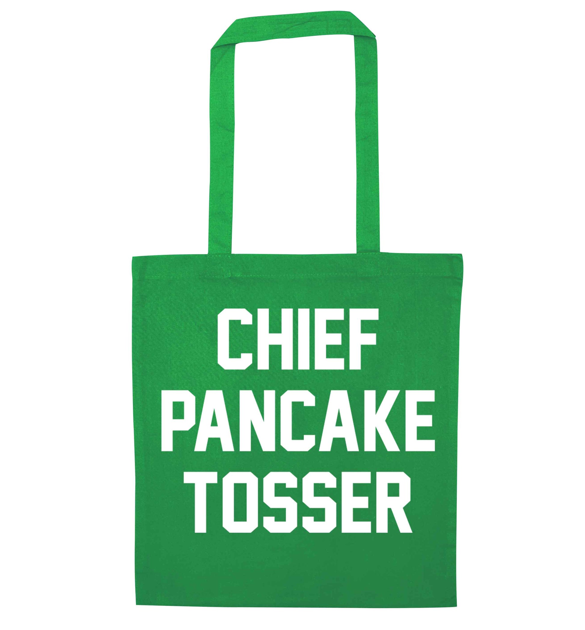 Happiness is pancakes green tote bag