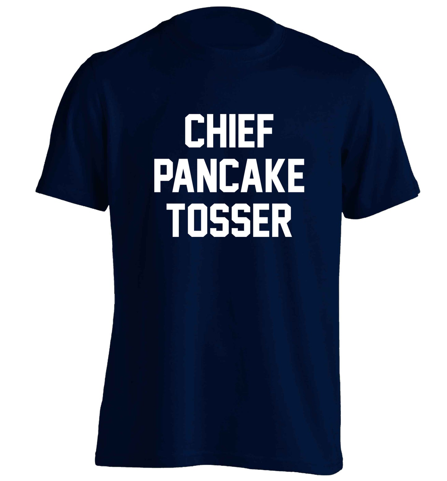 Happiness is pancakes adults unisex navy Tshirt 2XL