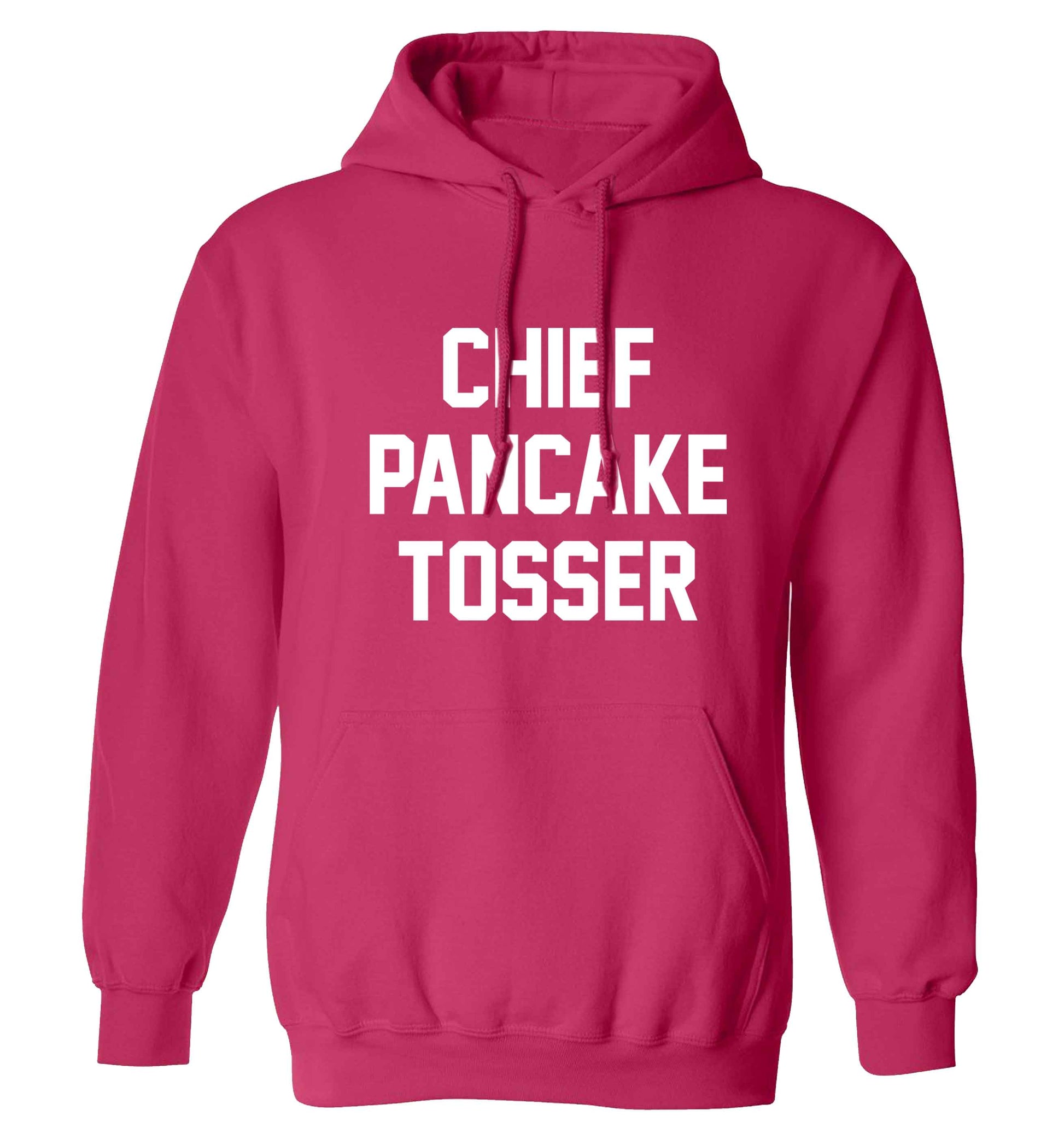 Happiness is pancakes adults unisex pink hoodie 2XL
