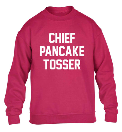 Happiness is pancakes children's pink sweater 12-13 Years