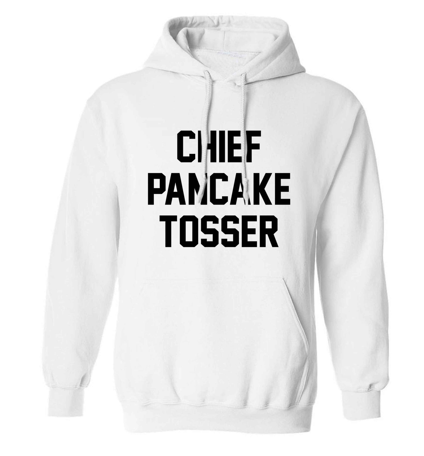 Happiness is pancakes adults unisex white hoodie 2XL