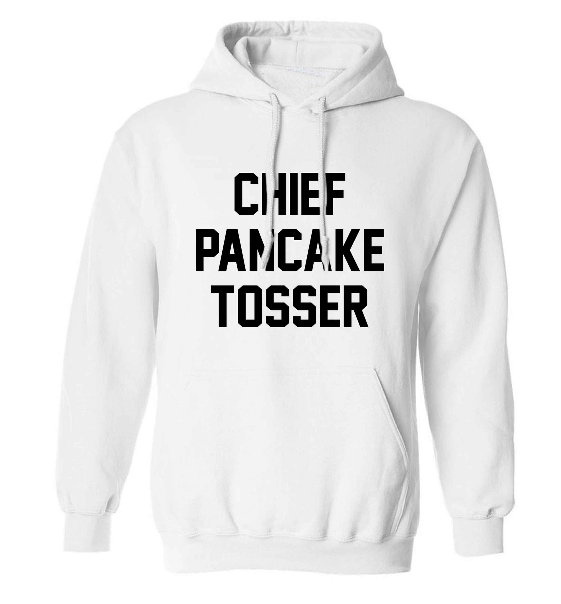 Happiness is pancakes adults unisex white hoodie 2XL