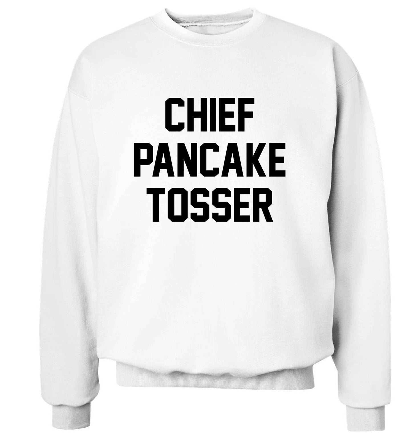 Happiness is pancakes adult's unisex white sweater 2XL