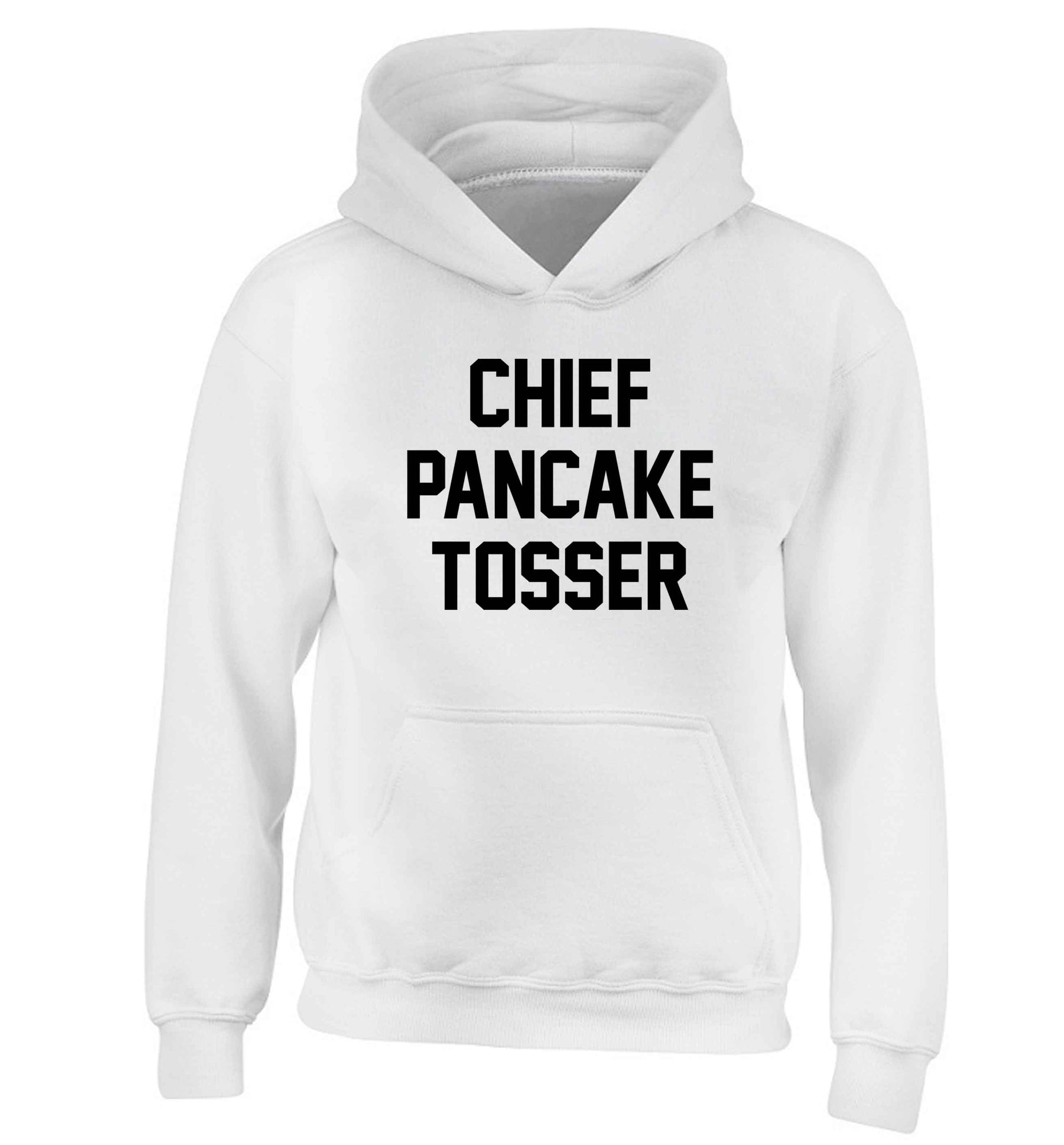 Happiness is pancakes children's white hoodie 12-13 Years