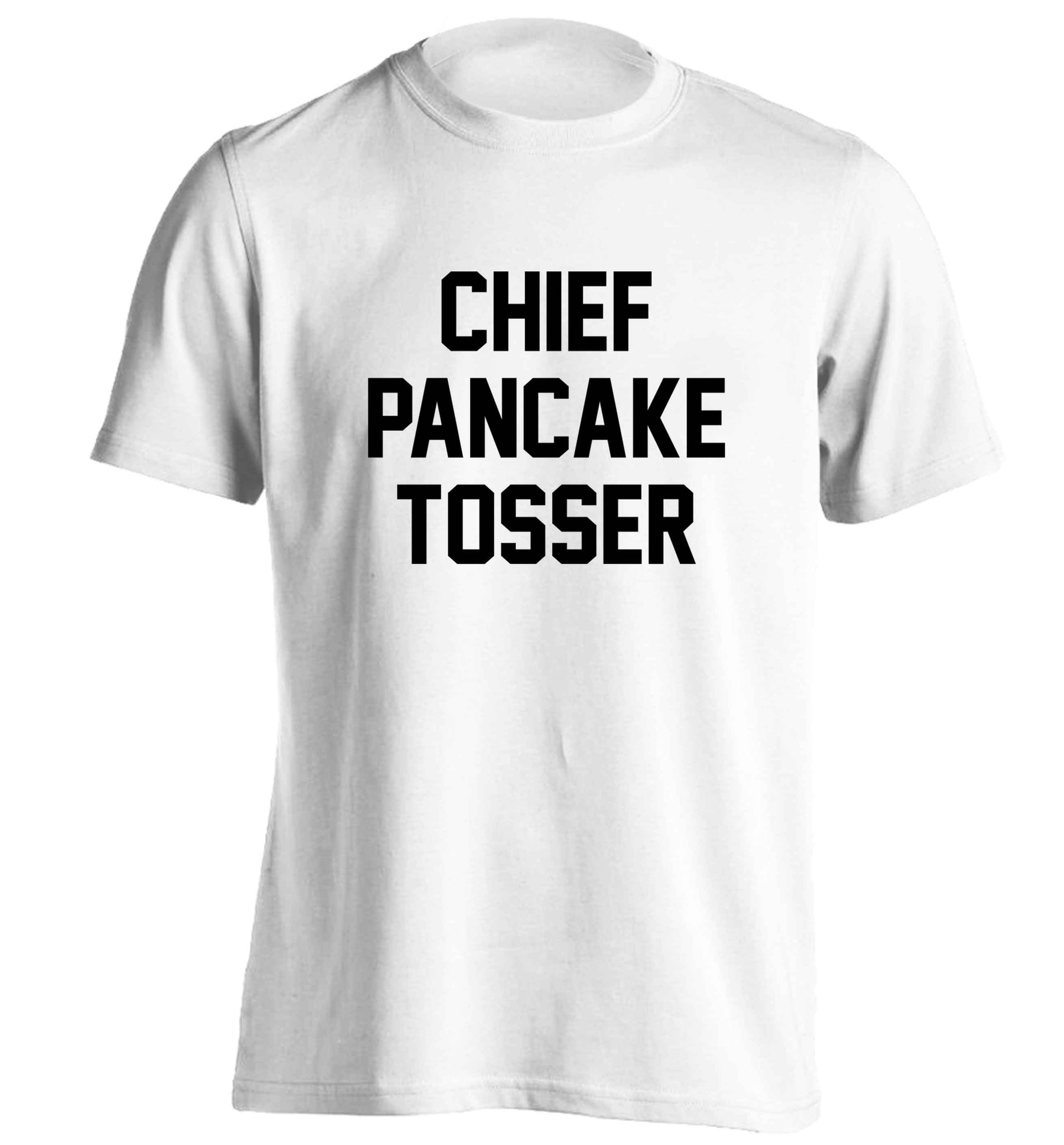 Happiness is pancakes adults unisex white Tshirt 2XL