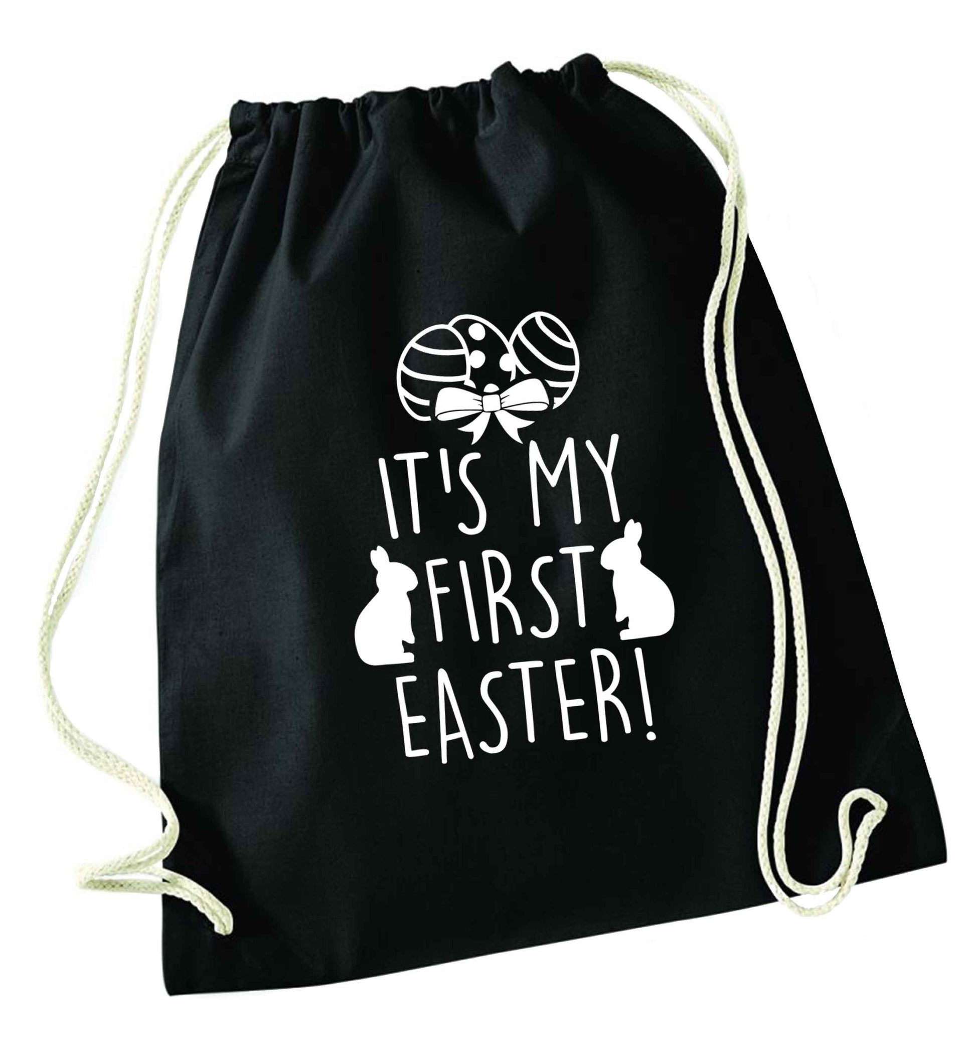 It's my first Easter black drawstring bag