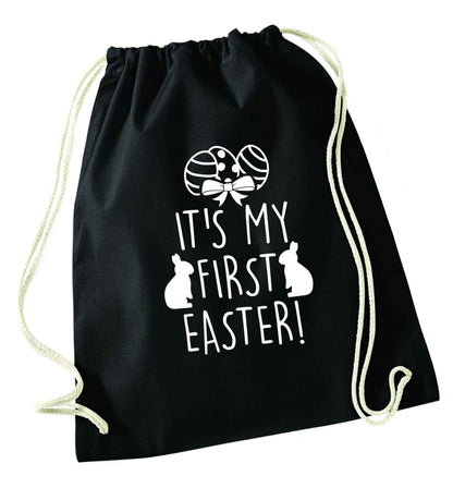 It's my first Easter black drawstring bag
