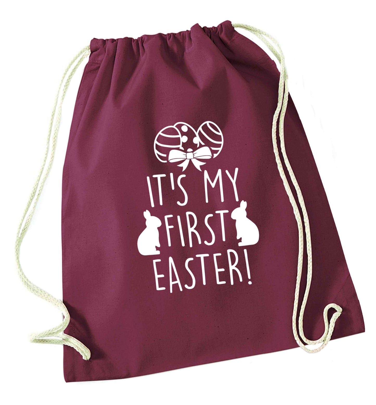 It's my first Easter maroon drawstring bag