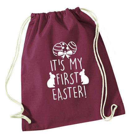 It's my first Easter maroon drawstring bag