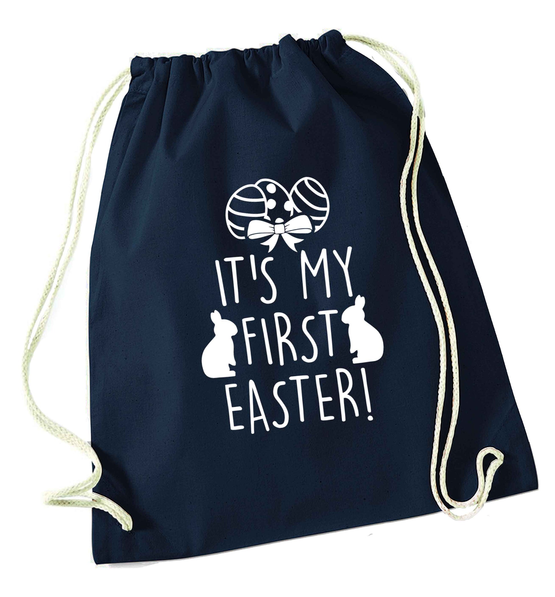 It's my first Easter navy drawstring bag