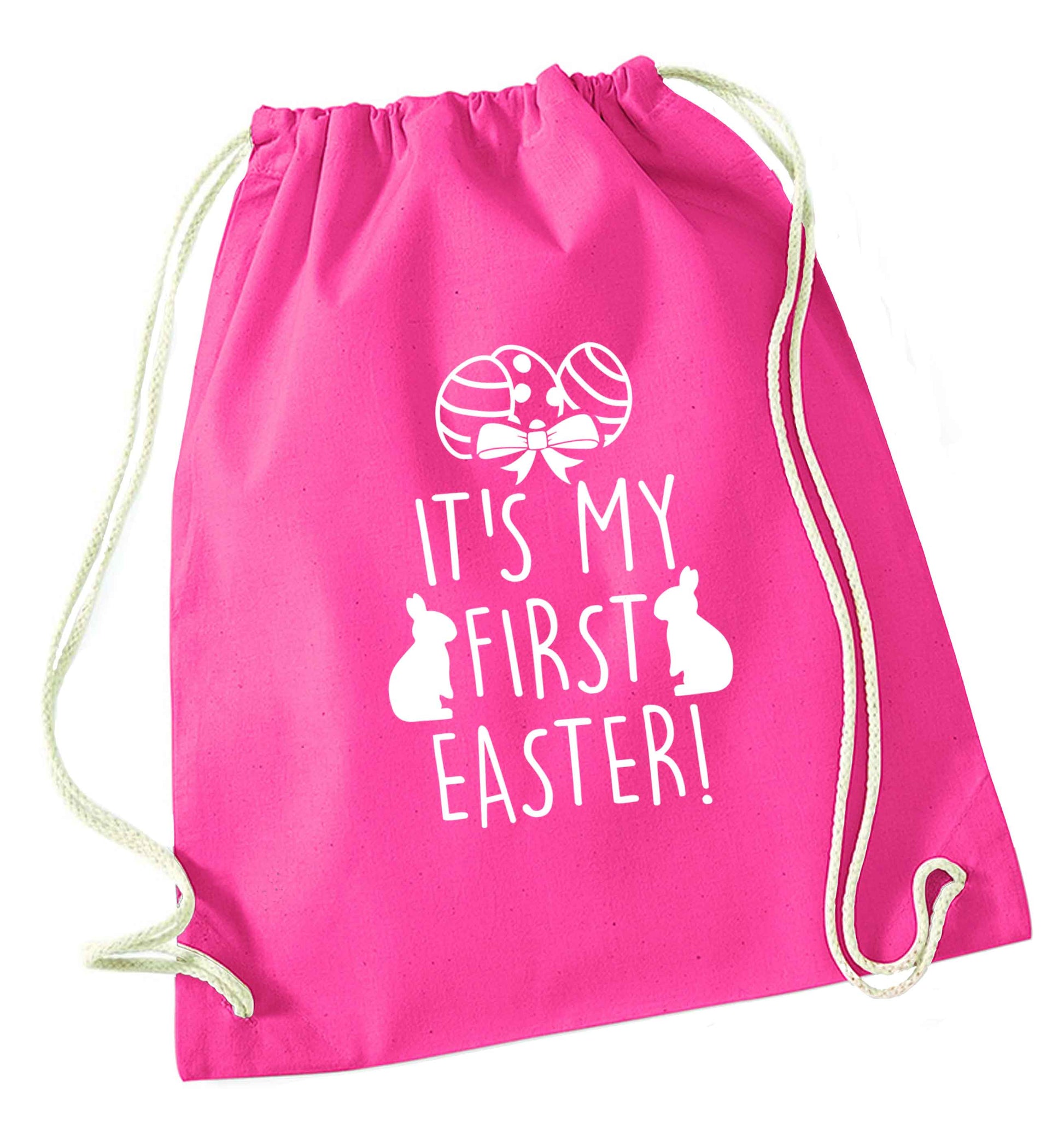 It's my first Easter pink drawstring bag