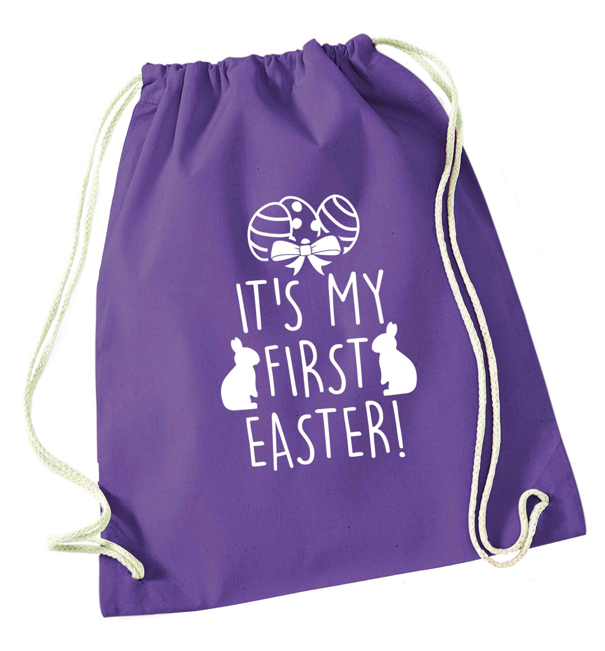 It's my first Easter purple drawstring bag