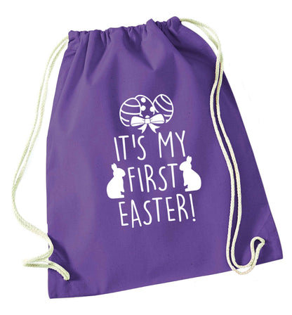 It's my first Easter purple drawstring bag