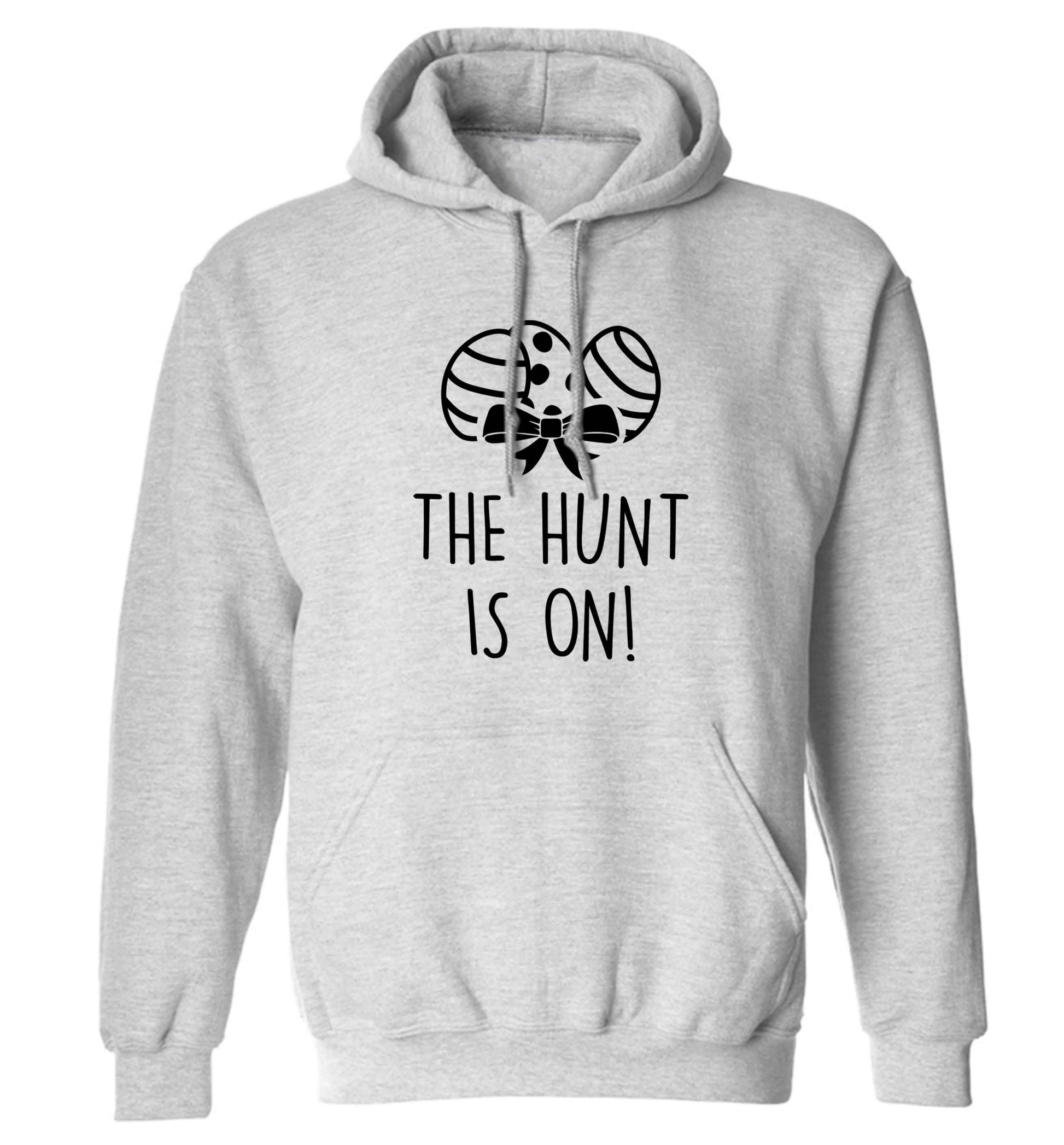 The hunt is on adults unisex grey hoodie 2XL