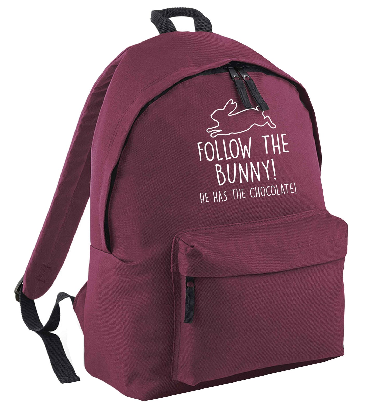 Follow the bunny! He has the chocolate black adults backpack