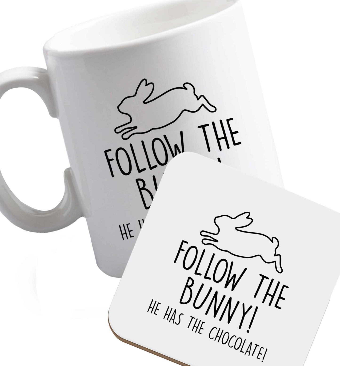 10 oz Favourite Type Pan Pancake ceramic mug and coaster set right handed