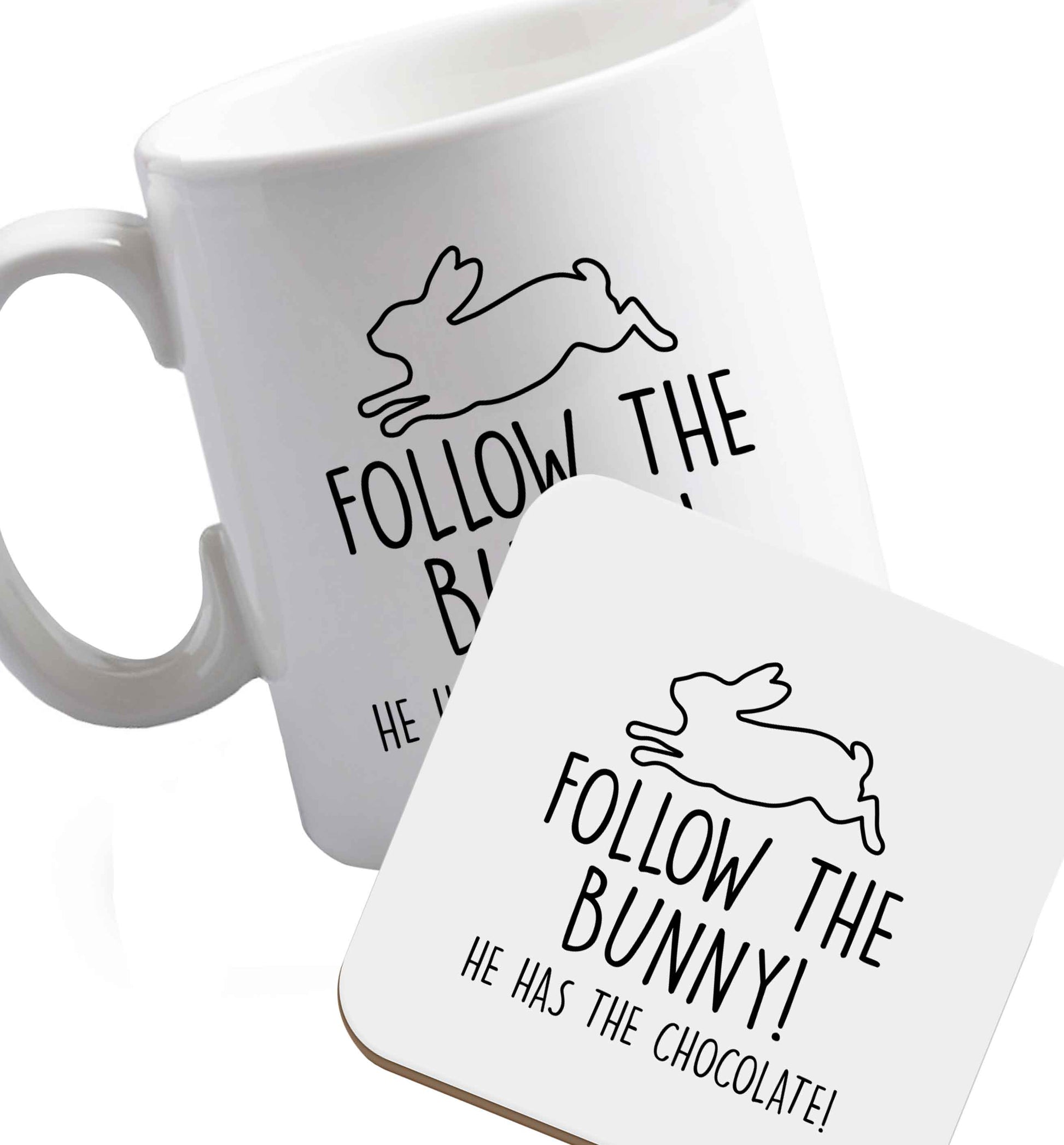 10 oz Favourite Type Pan Pancake ceramic mug and coaster set right handed