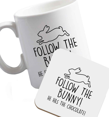 10 oz Favourite Type Pan Pancake ceramic mug and coaster set right handed