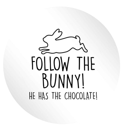 Follow the bunny! He has the chocolate 24 @ 45mm matt circle stickers
