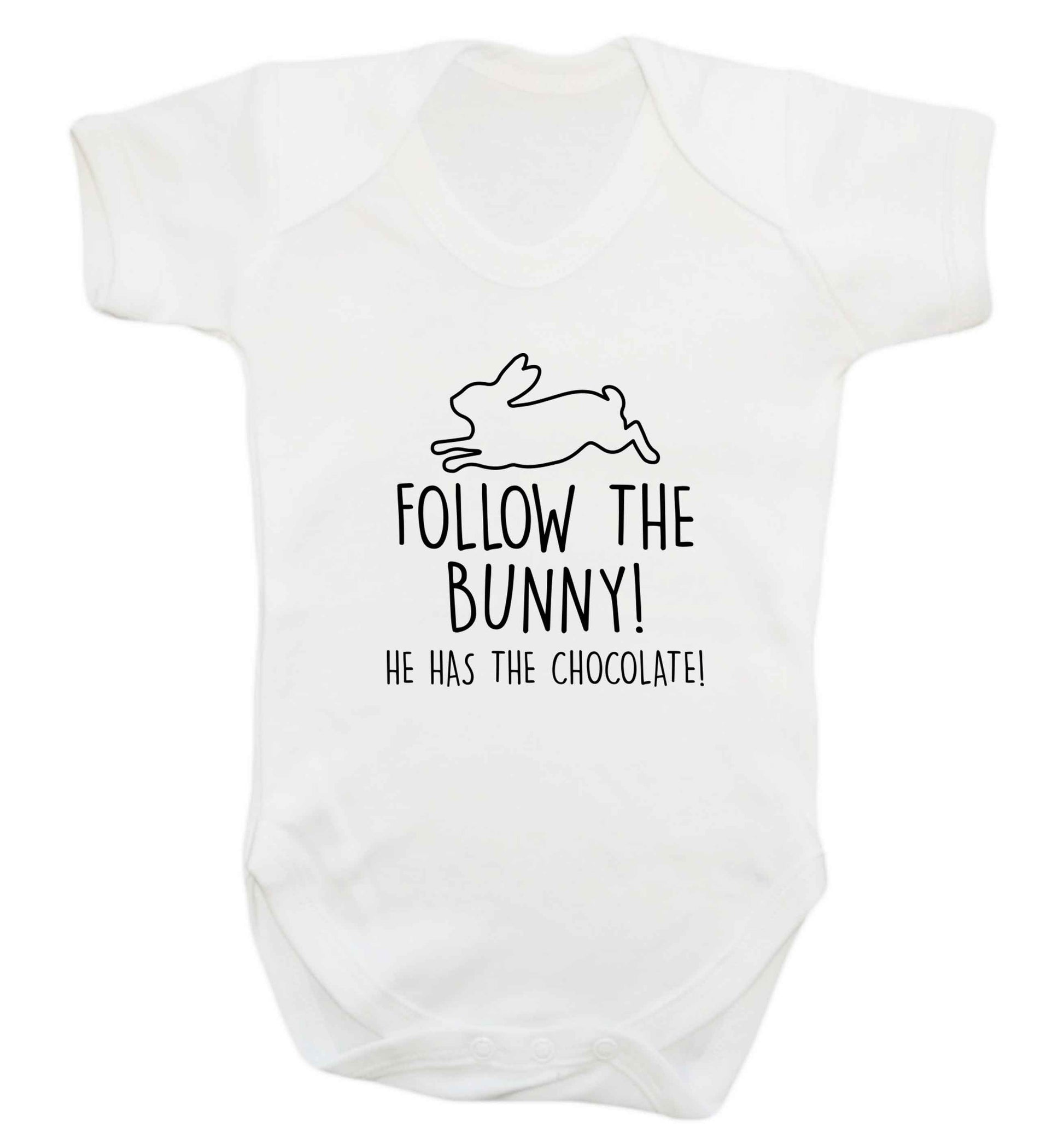 Follow the bunny! He has the chocolate baby vest white 18-24 months