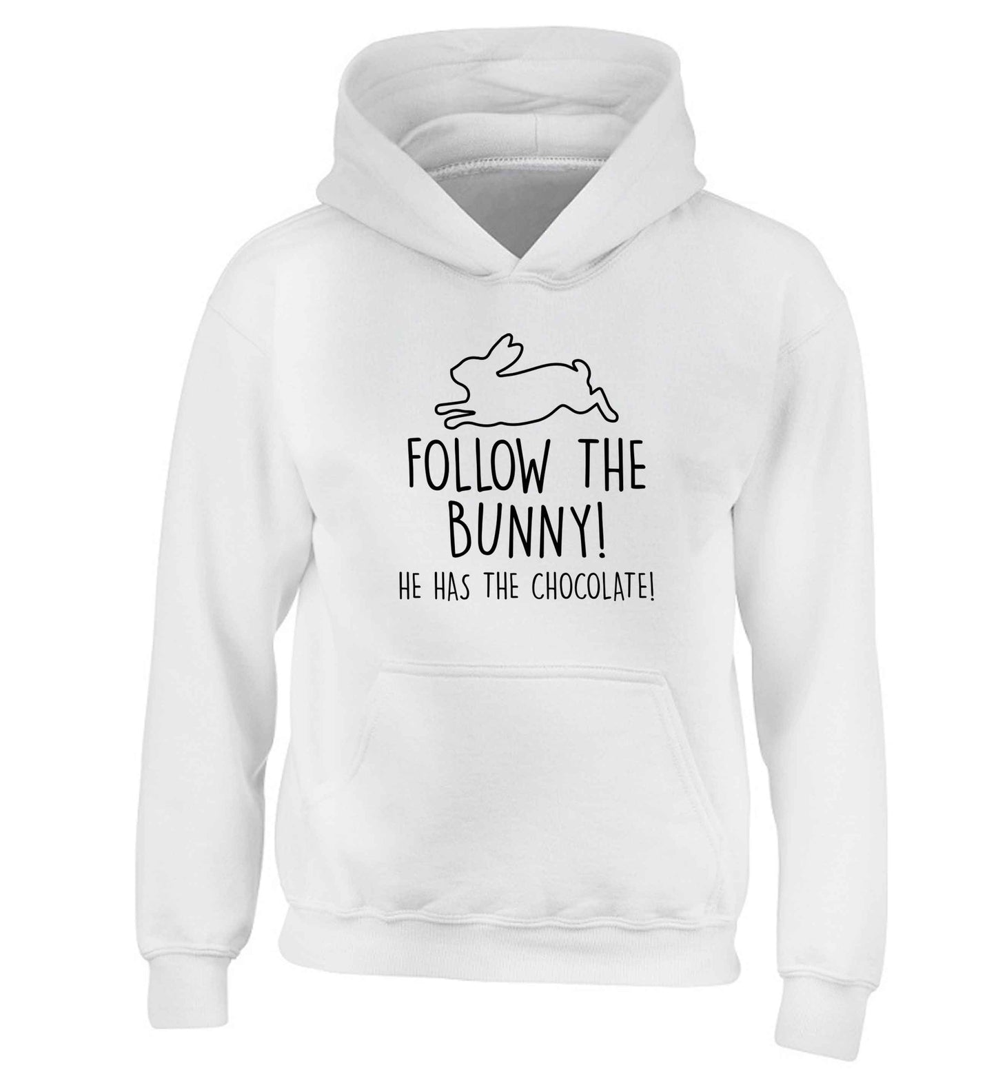 Follow the bunny! He has the chocolate children's white hoodie 12-13 Years