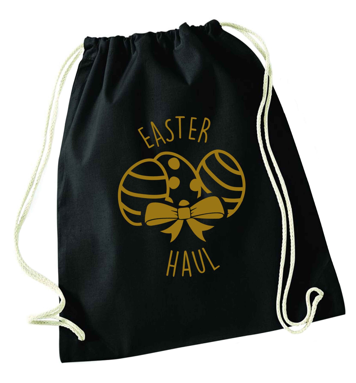 Easter haul black drawstring bag