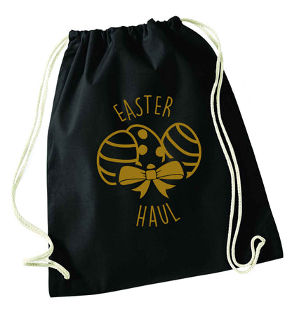 Easter haul black drawstring bag