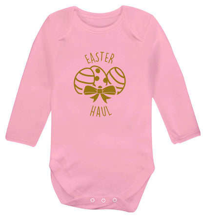 Easter haul baby vest long sleeved pale pink 6-12 months