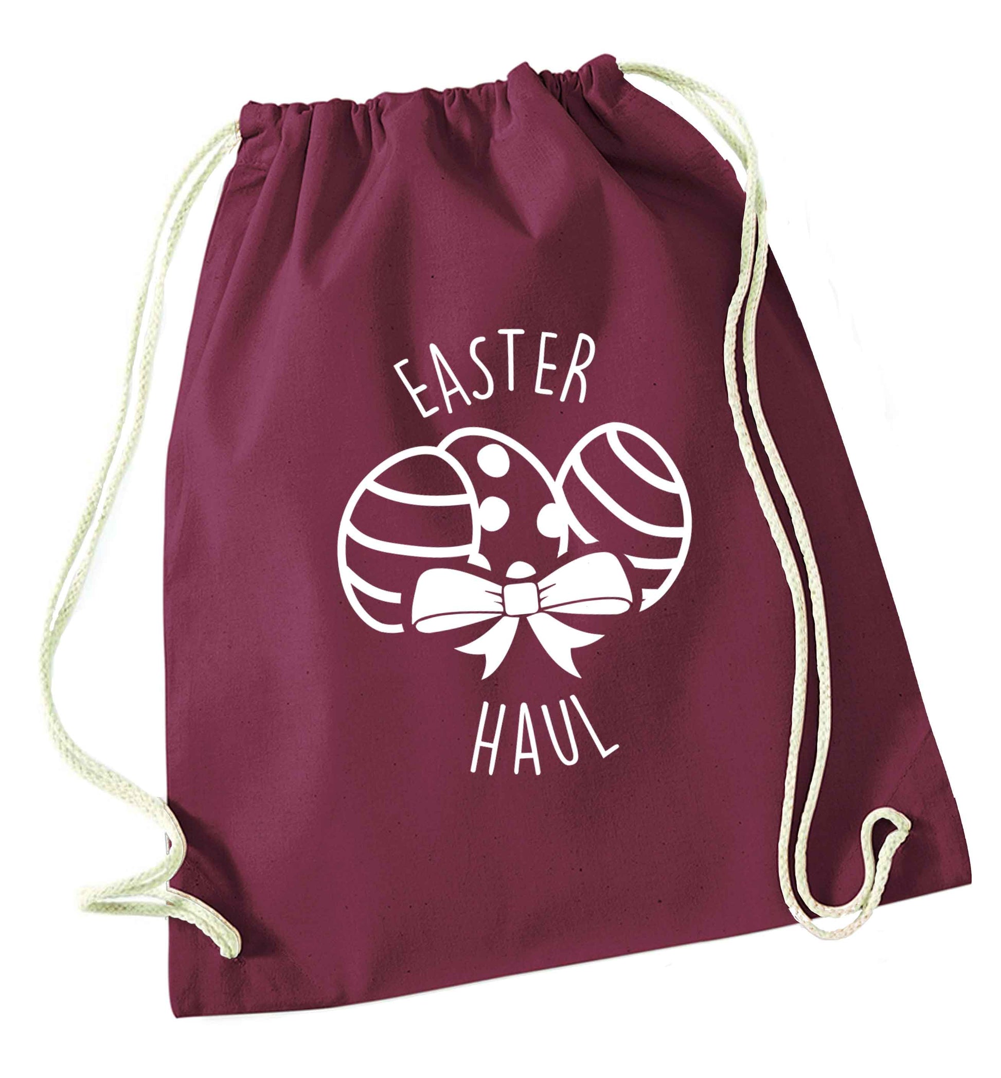 Easter haul maroon drawstring bag