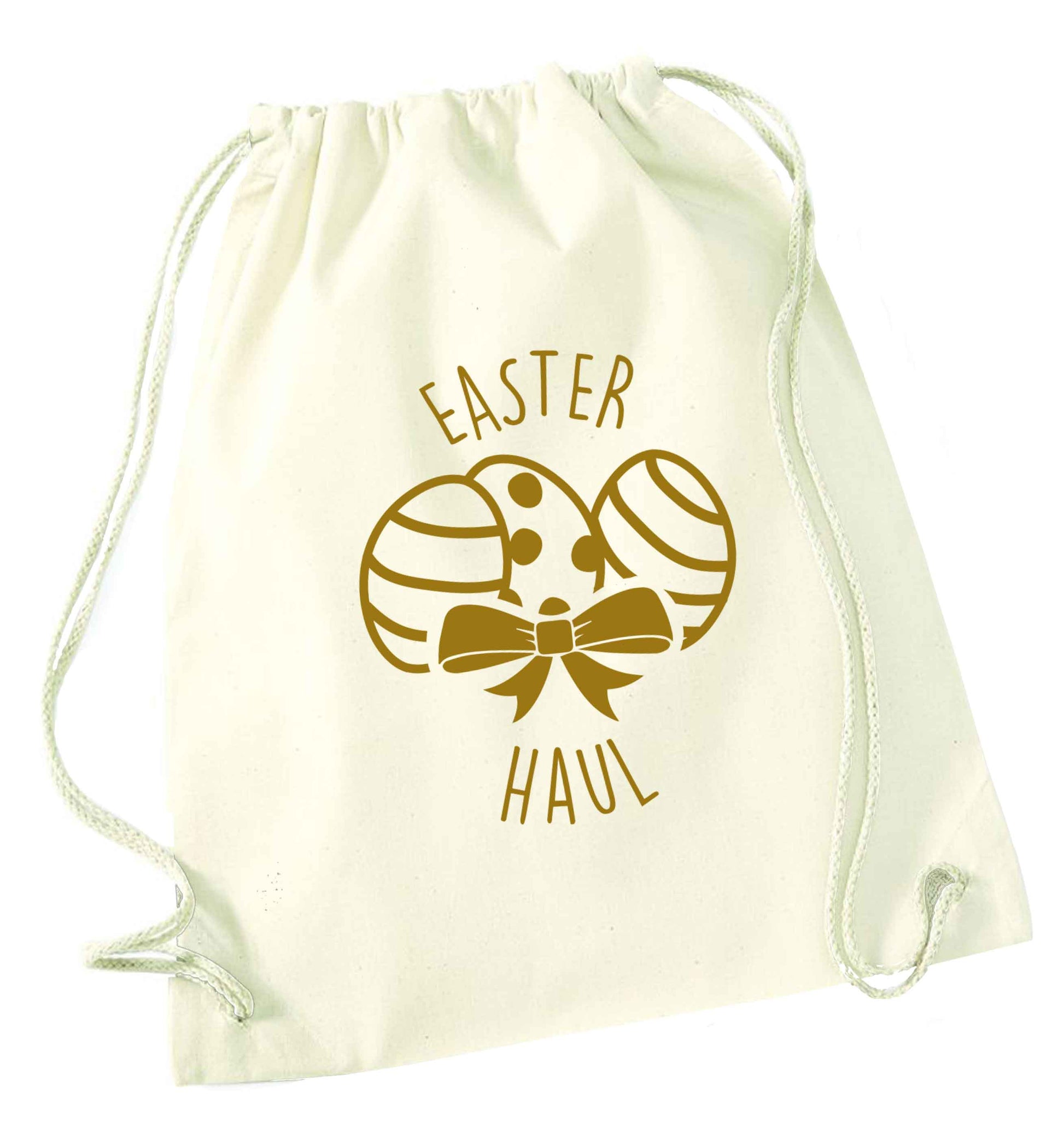 Easter haul natural drawstring bag