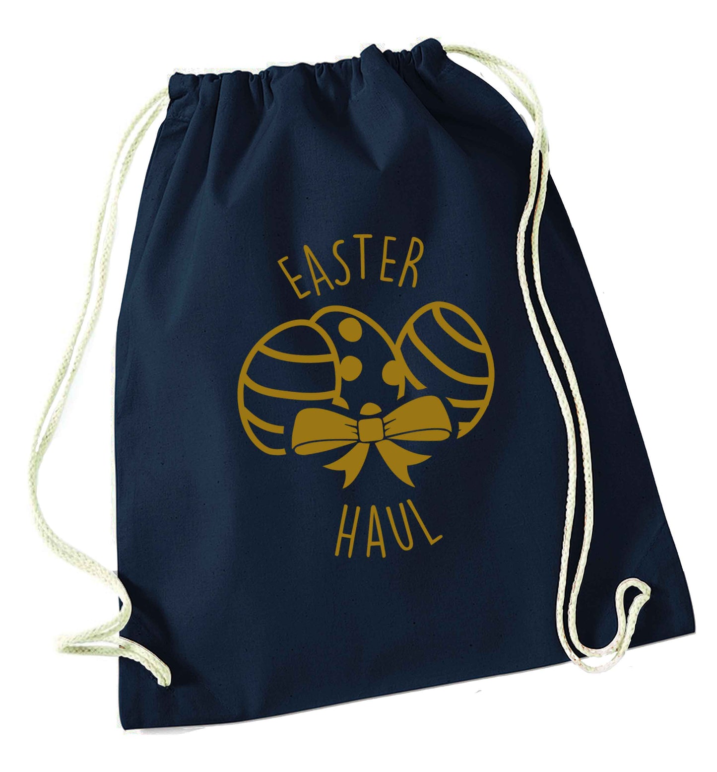 Easter haul navy drawstring bag