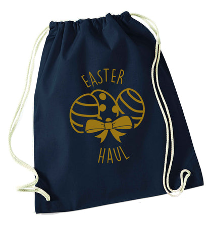 Easter haul navy drawstring bag