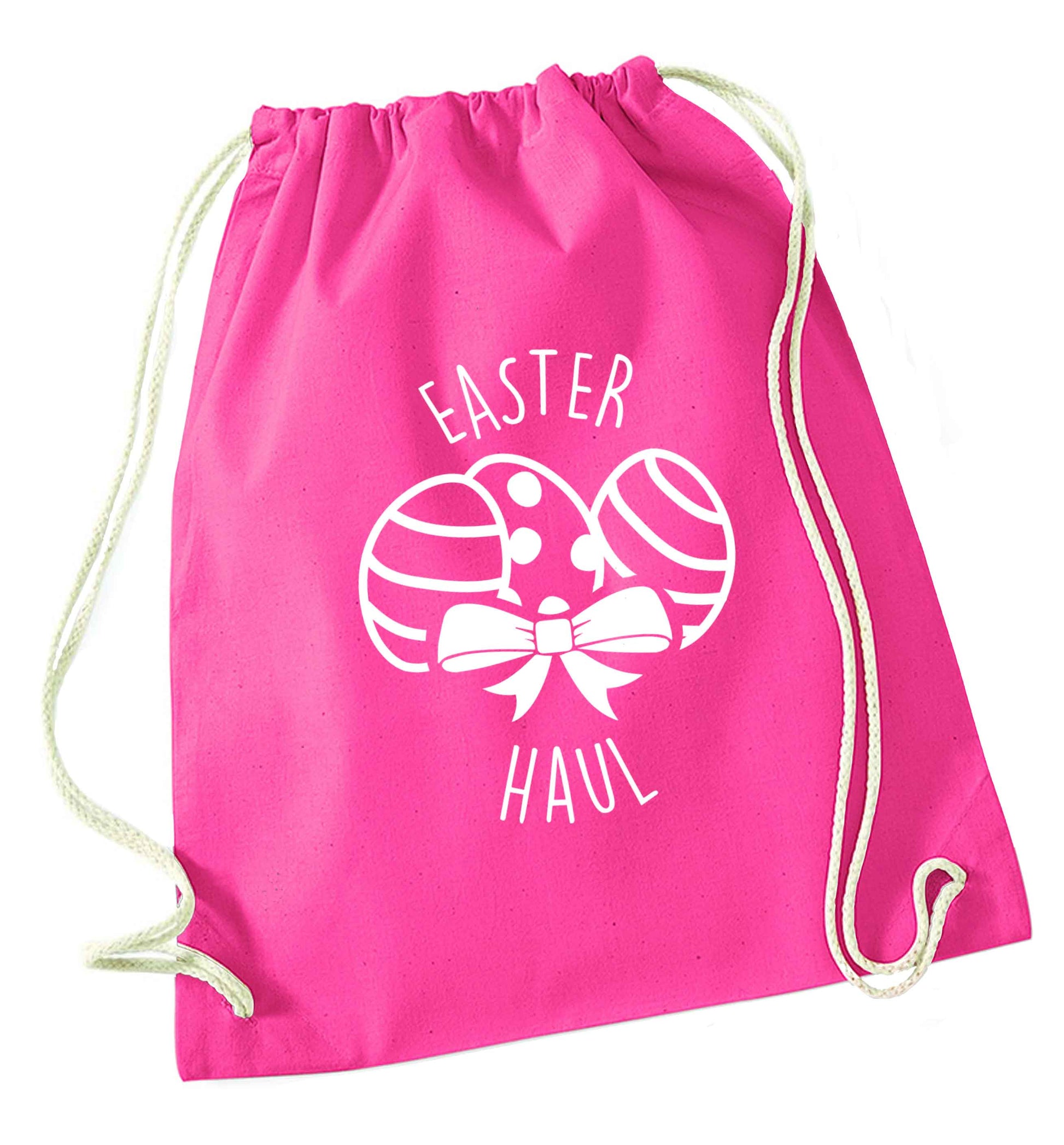 Easter haul pink drawstring bag