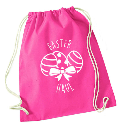 Easter haul pink drawstring bag