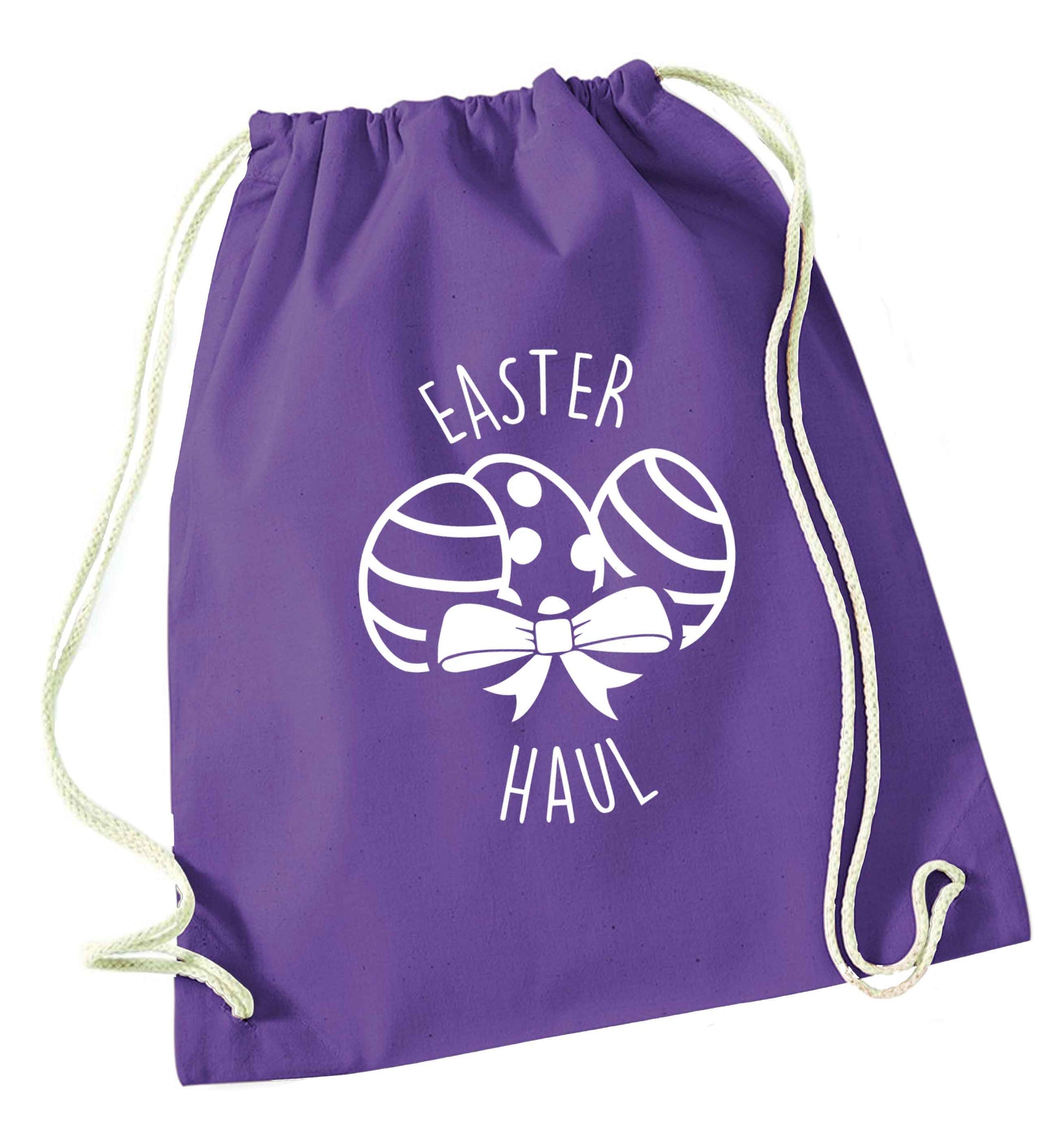 Easter haul purple drawstring bag
