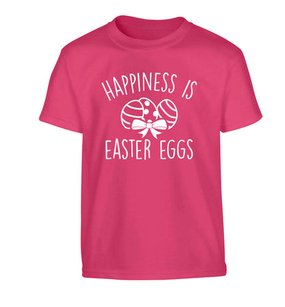 Happiness is Easter eggs Children's pink Tshirt 12-13 Years
