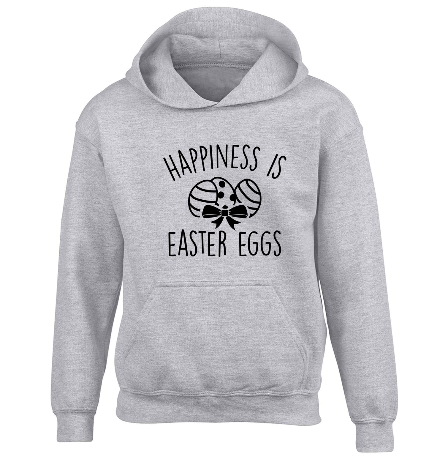 Happiness is Easter eggs children's grey hoodie 12-13 Years