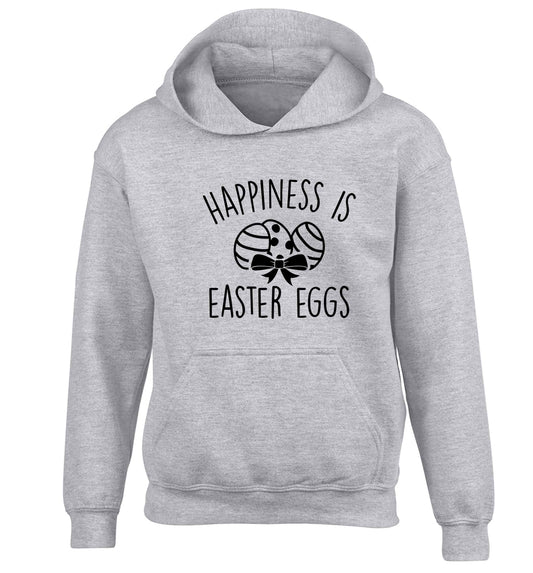 Happiness is Easter eggs children's grey hoodie 12-13 Years