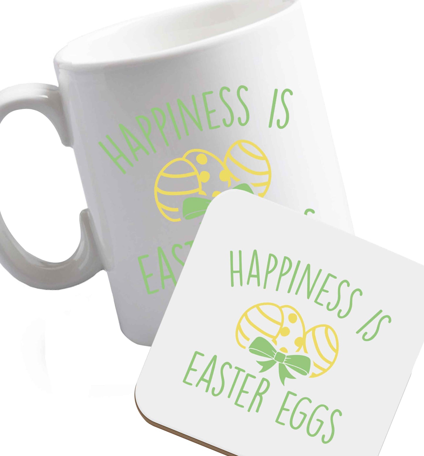 10 oz Favourite Type Pan Pancake ceramic mug and coaster set right handed