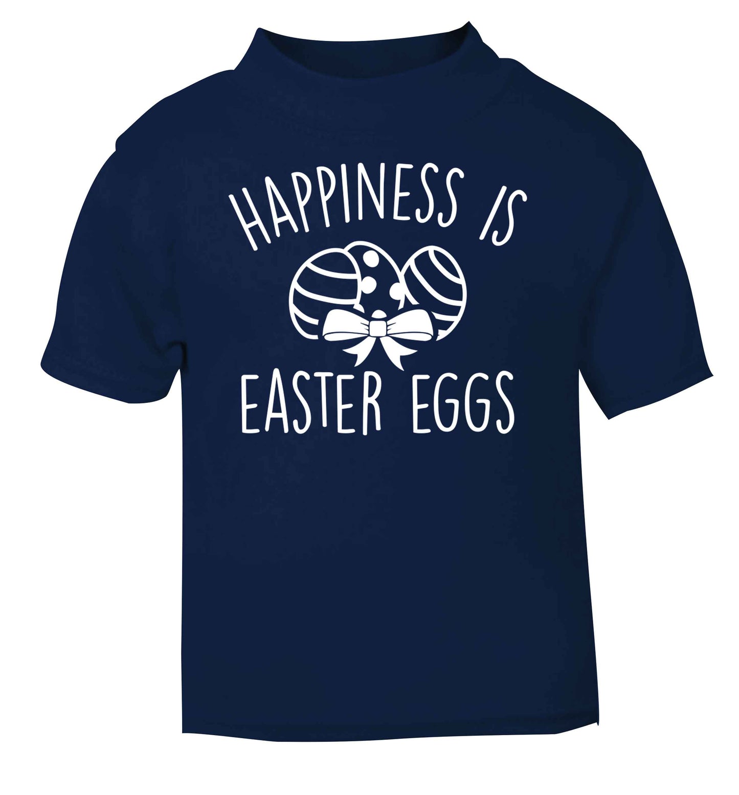 Happiness is Easter eggs navy baby toddler Tshirt 2 Years