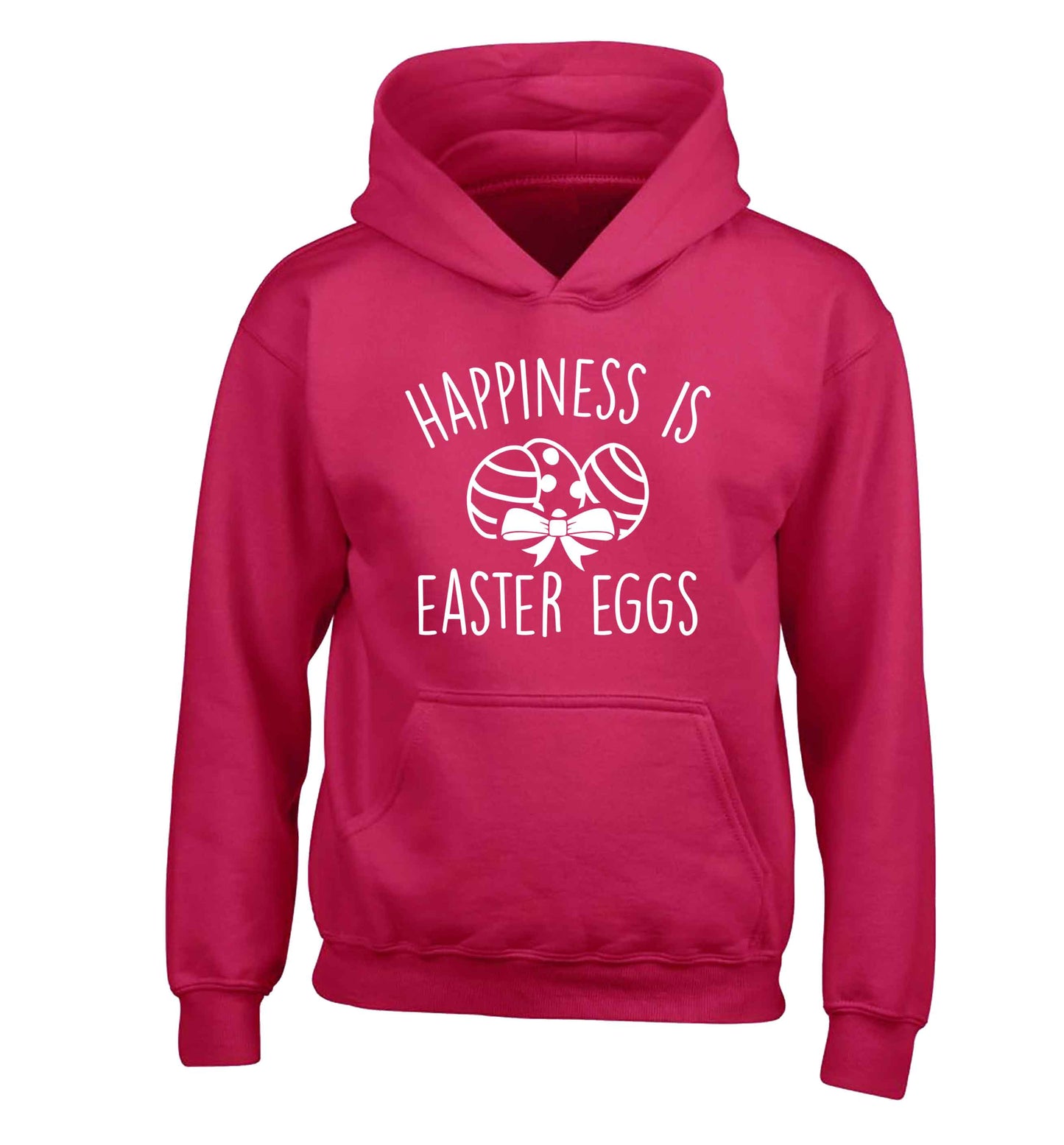 Happiness is Easter eggs children's pink hoodie 12-13 Years
