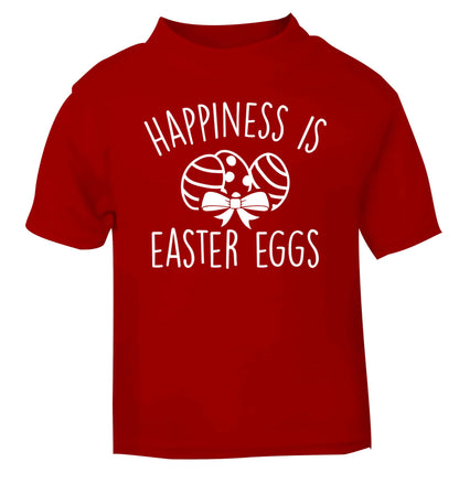 Happiness is Easter eggs red baby toddler Tshirt 2 Years