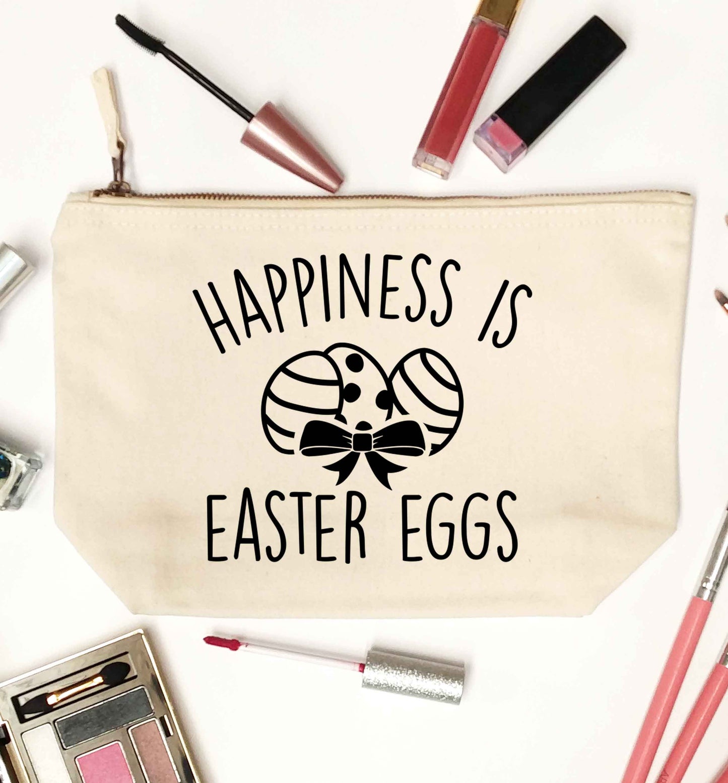 Happiness is Easter eggs natural makeup bag