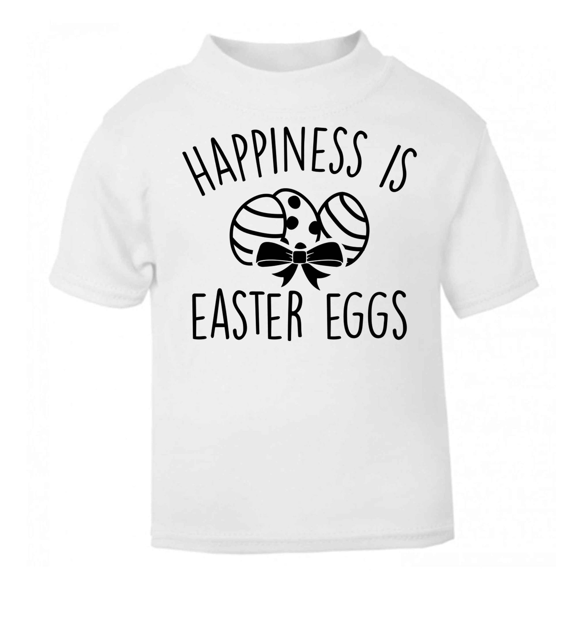 Happiness is Easter eggs white baby toddler Tshirt 2 Years