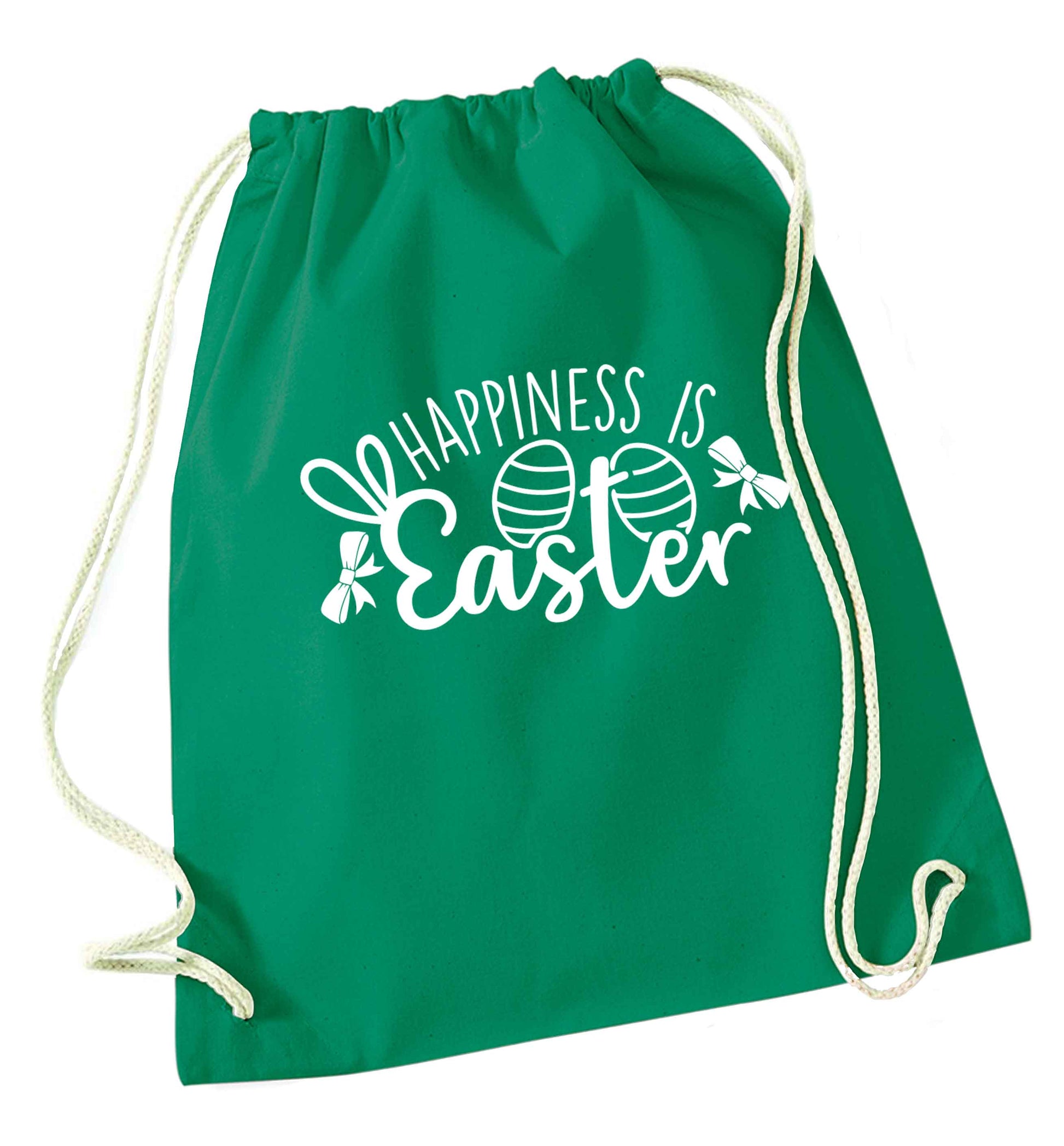 Happiness is easter green drawstring bag