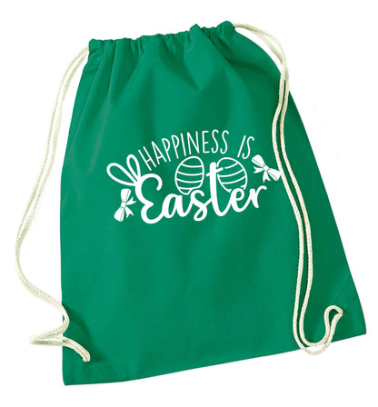 Happiness is easter green drawstring bag