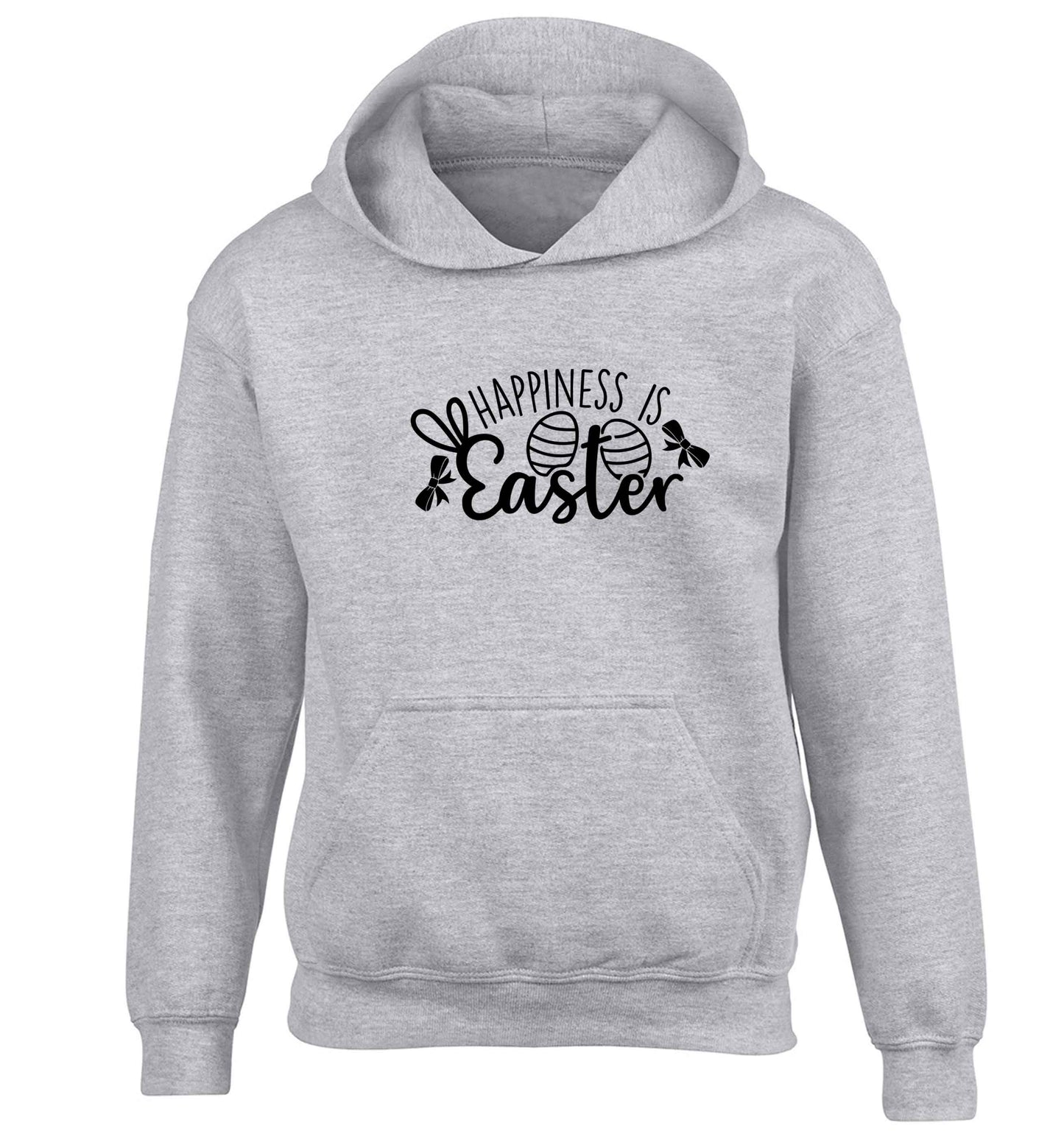 Happiness is easter children's grey hoodie 12-13 Years