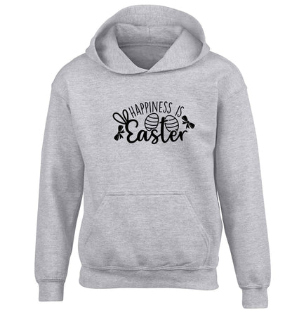 Happiness is easter children's grey hoodie 12-13 Years