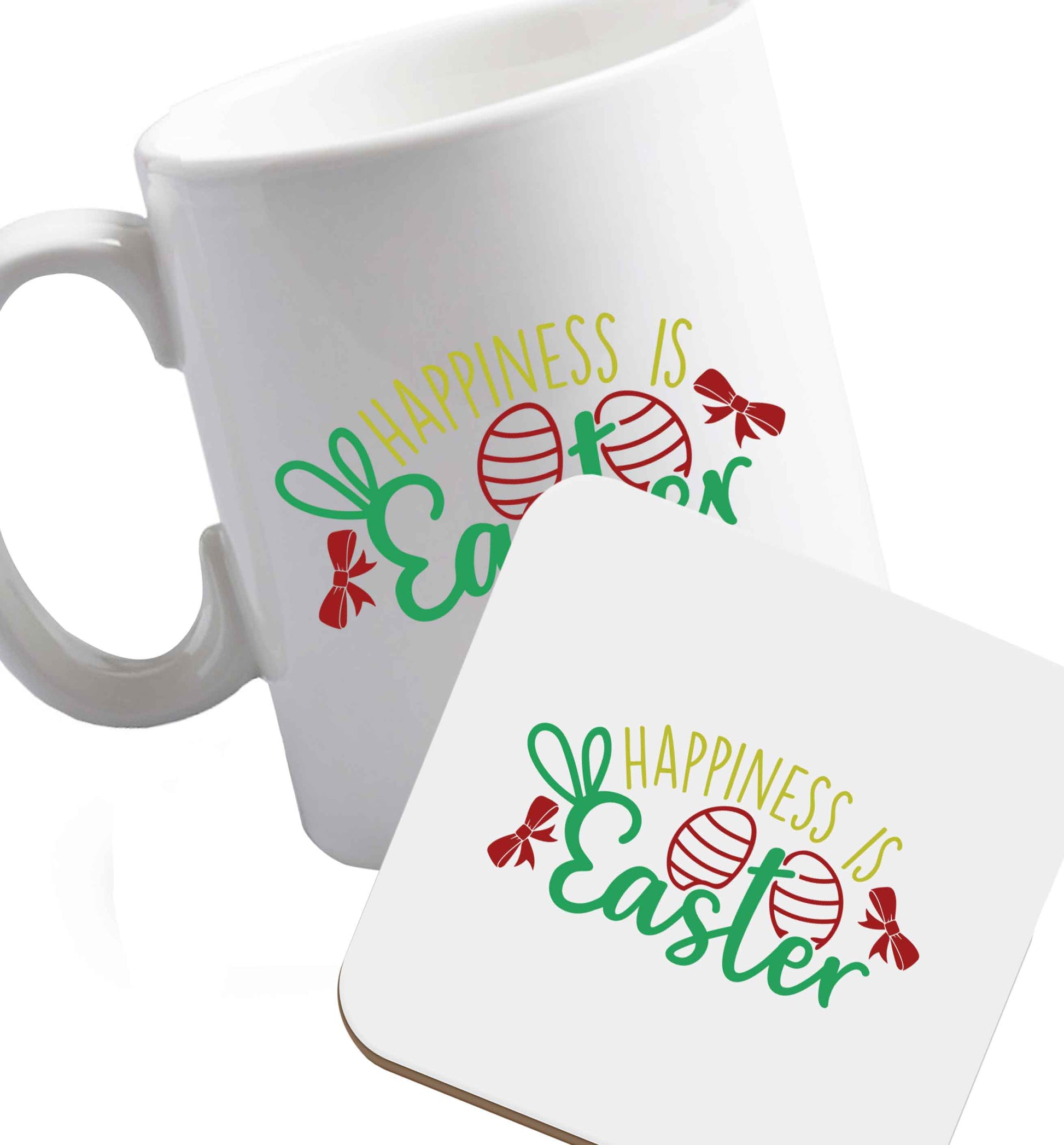 10 oz Favourite Type Pan Pancake ceramic mug and coaster set right handed